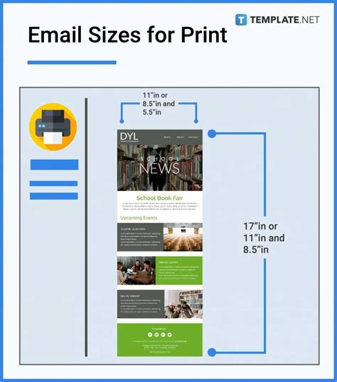 standard email template size